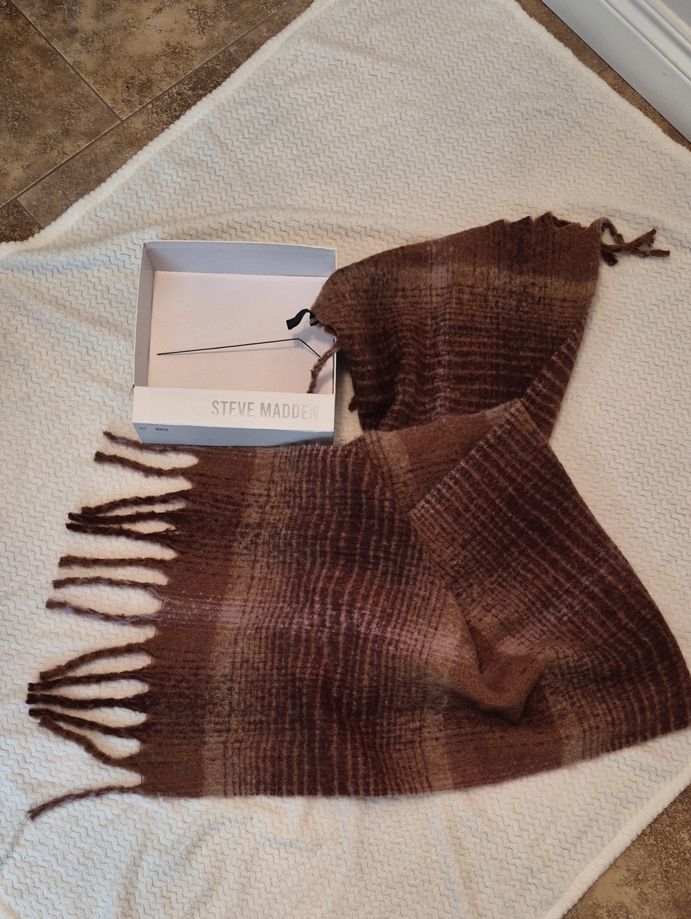 Steve Madden Brown Ombre Fringe Scarf